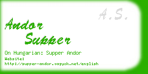 andor supper business card